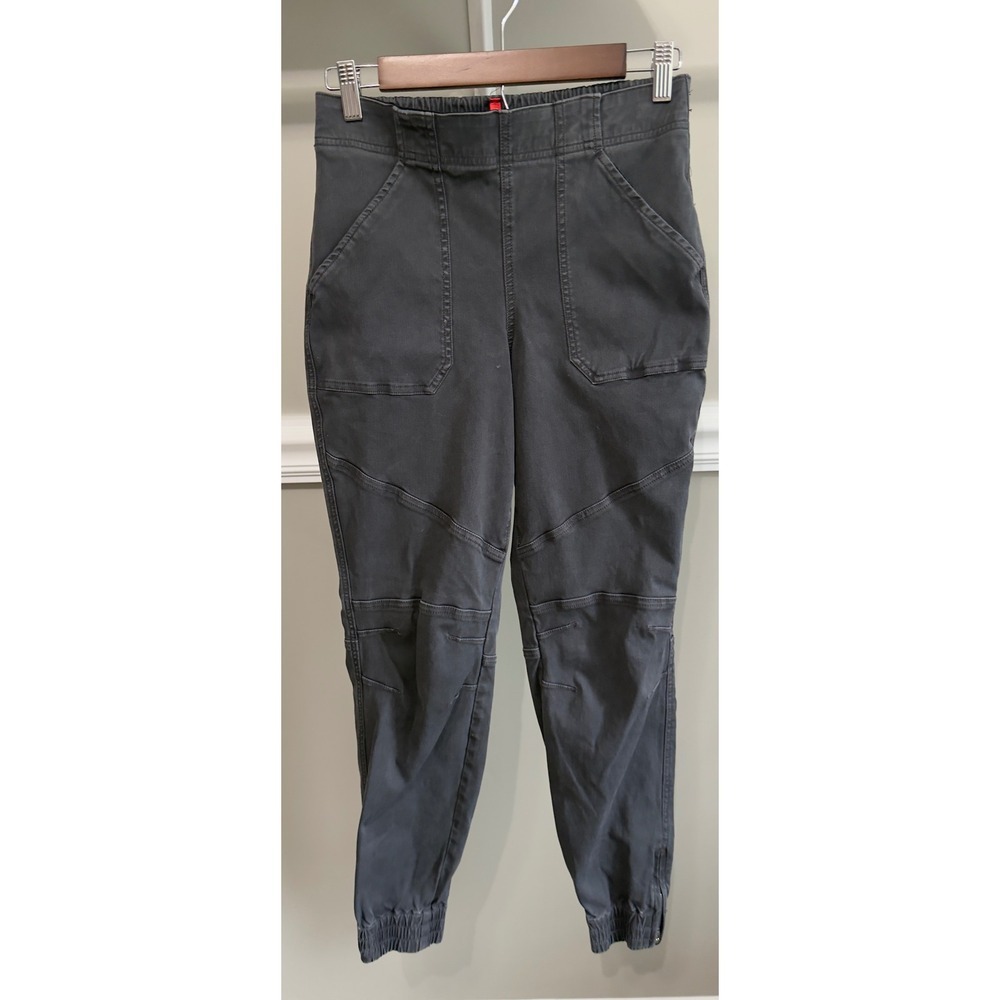 SPANX Black Cargo Jogger Pants Women's Medium High Rise Stretch Utility Pants